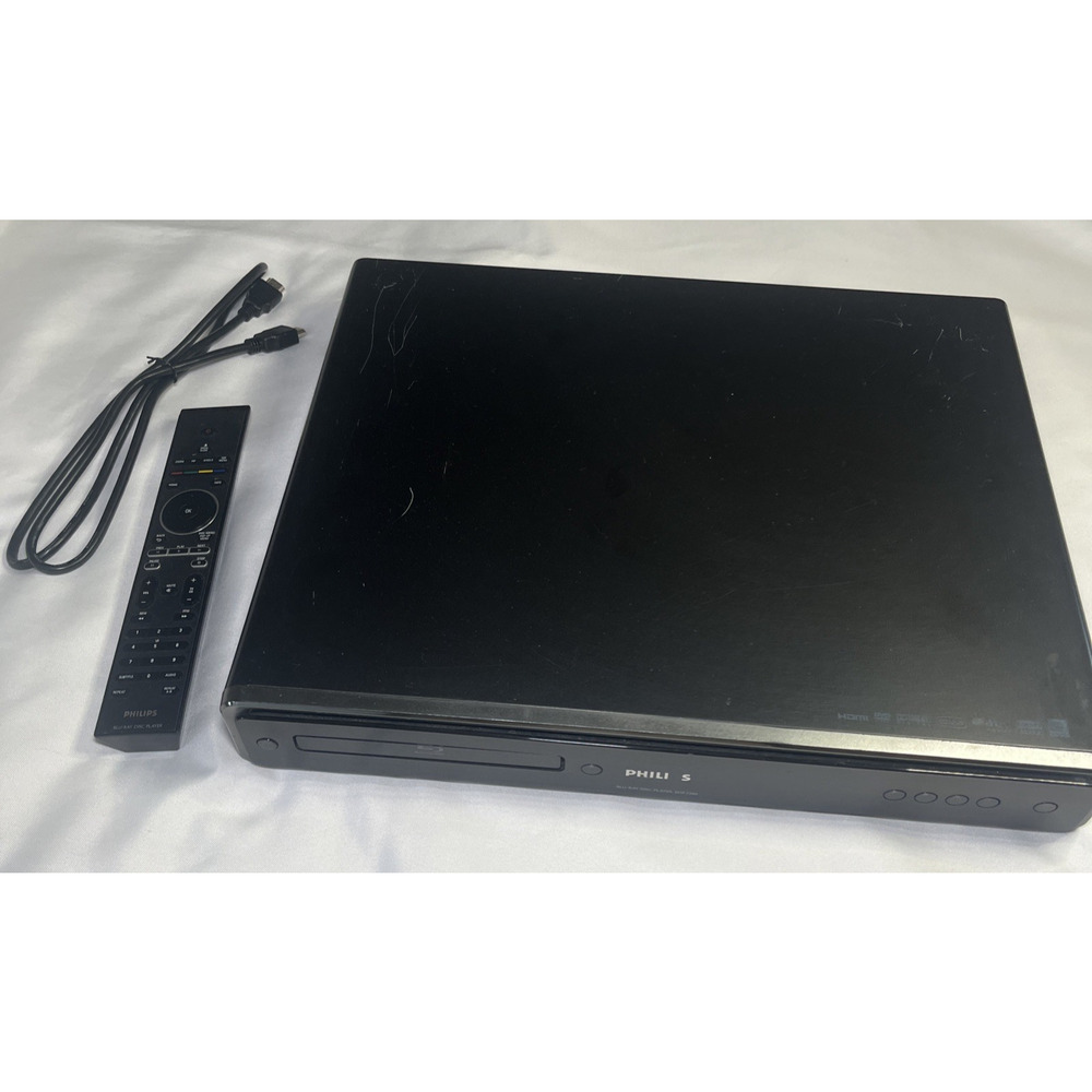 Philips BDP-7200 Blu-Ray Disc Player w/ Remote & HDMI NO POWER CORD Tested Works